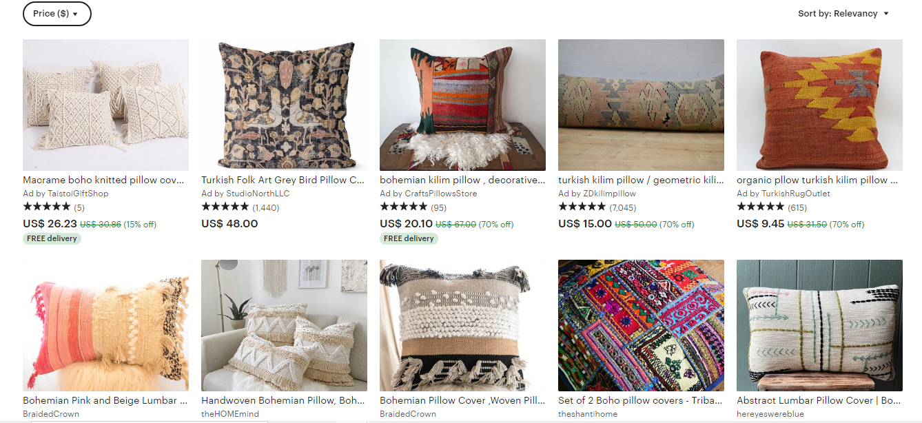 Bohemian decorative pillows