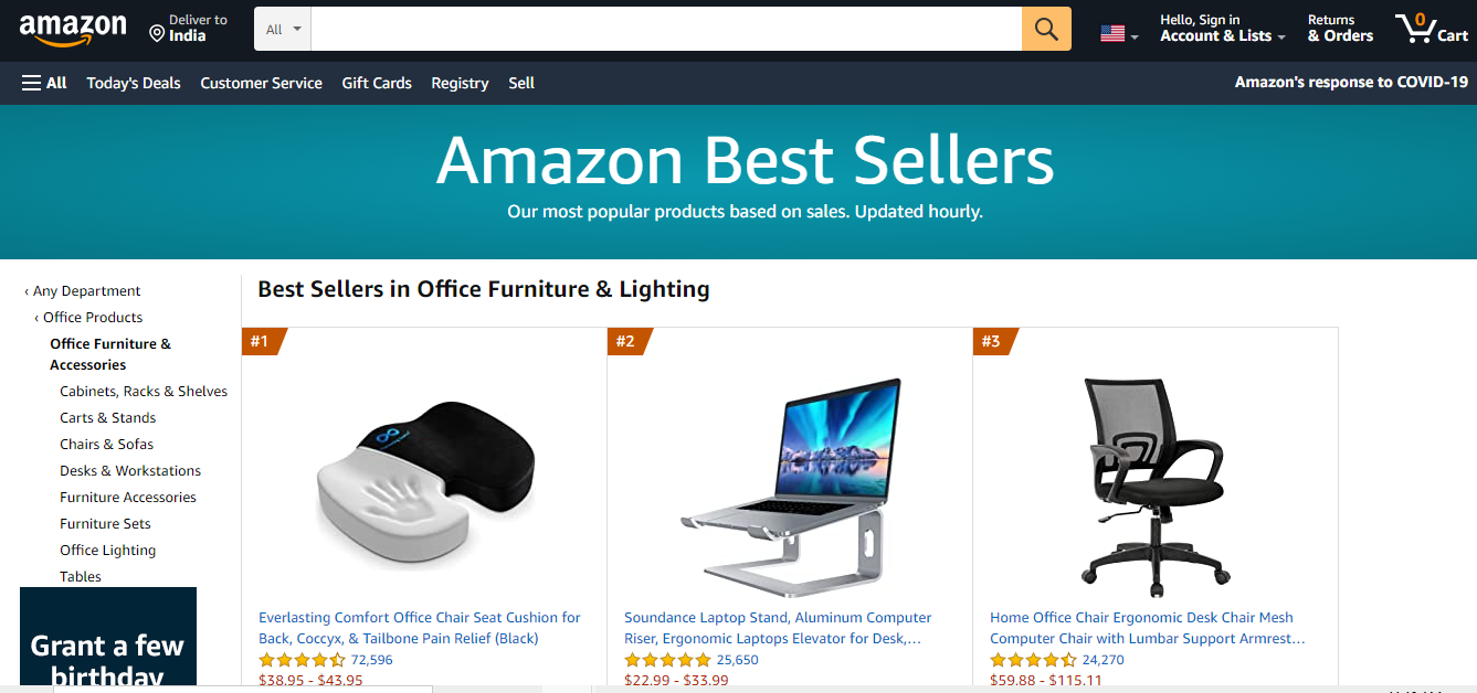 Amazons Best Sellers Page